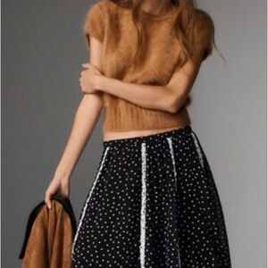 NWT Anthropologie Maeve Seamed Chiffon Swing Knee-Length Skirt size L